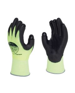 Polyco Matrix Green PU Fingerless Cut Resistant PU Palm Coated Glove