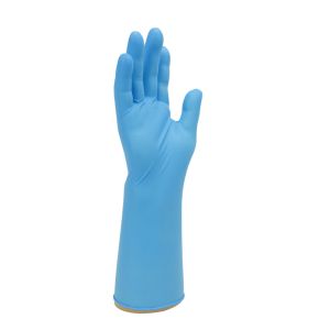 Finite HD Blue Nitrile Long Cuff Powder Free Disposable Glove