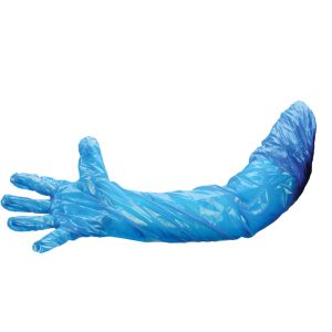 Shield Long Arm Blue Polythene Gauntlets