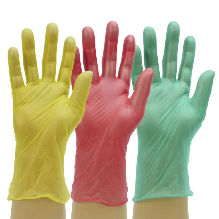 Yellow disposable store gloves