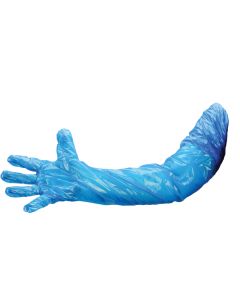 Shield® Long Arm Blue Polythene Gauntlets