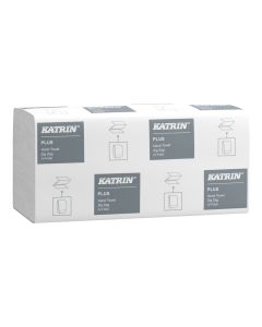 Katrin 83114 Plus White 1ply Zig Zag V Fold Hand Towels